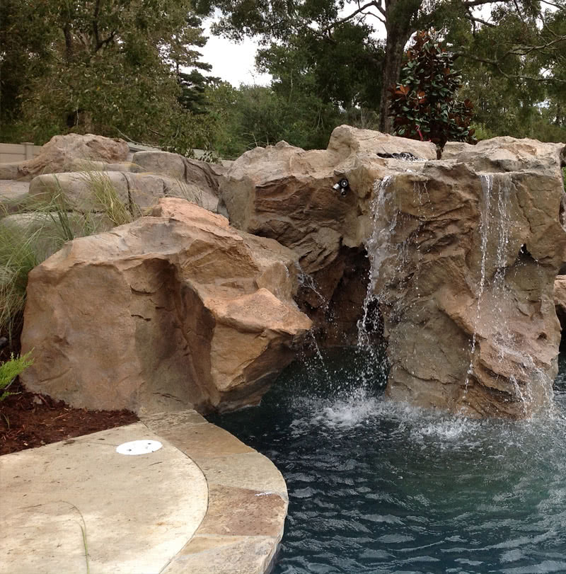 poolside grotto for inground pool